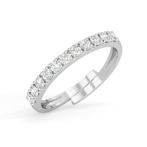 Pure 925 Sterling Silver Minimal Office wear Finger Ring with Adjustable Band | Gift for Women Girls Wife Girlfriend | Multiple Design Options